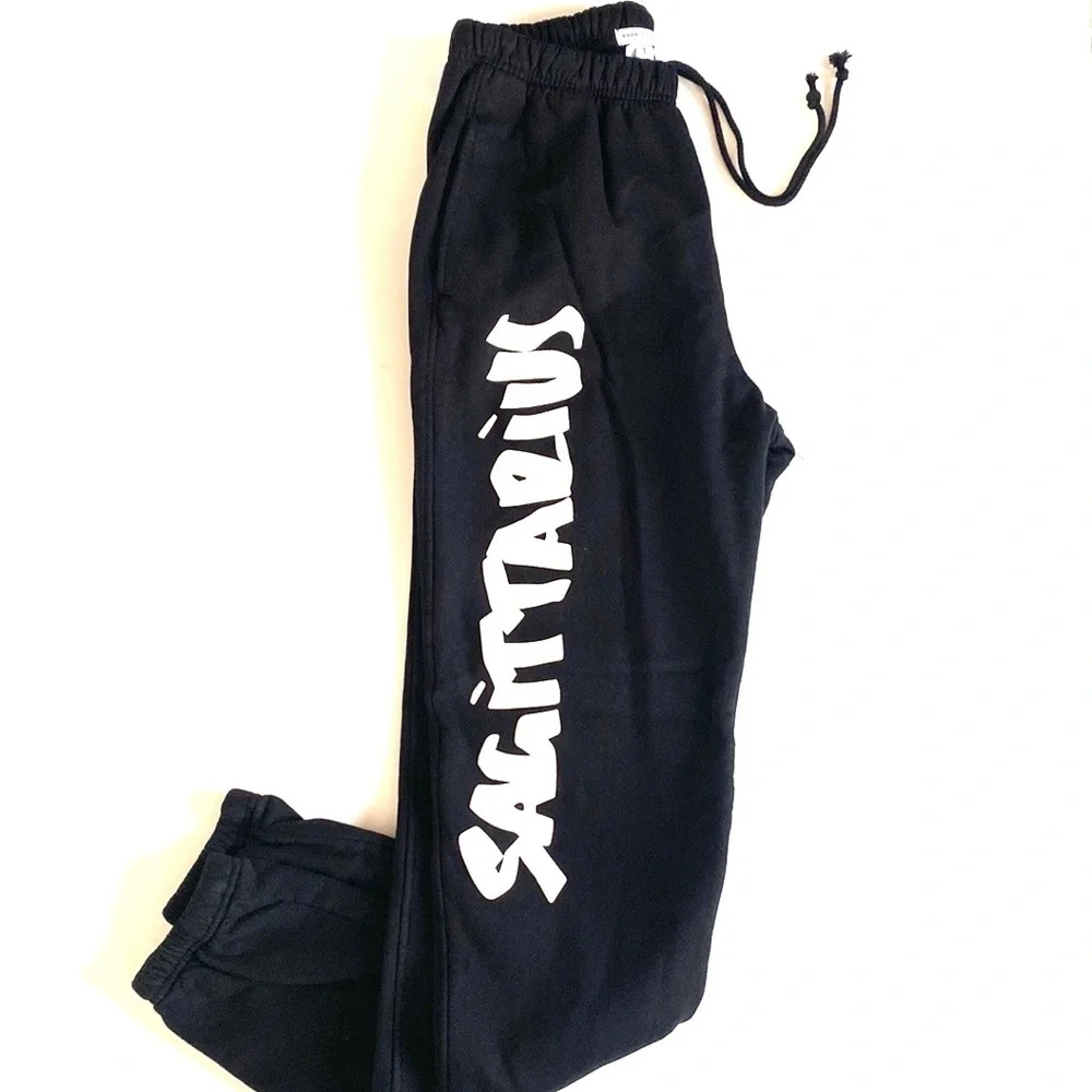 (B13)‎ Good American Sagittarius Black & White Sweatpants, Size 1 = Small, NWT